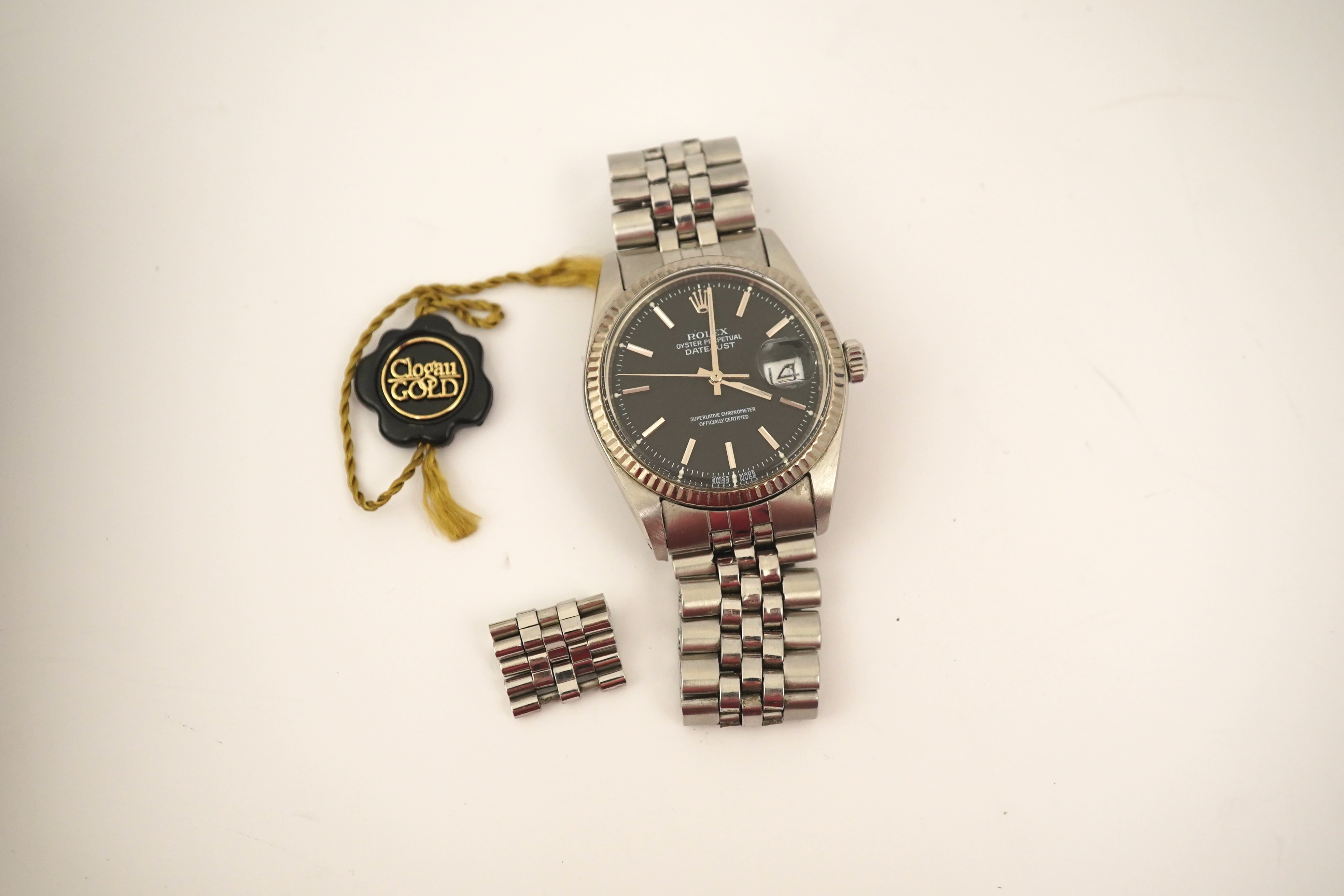 A gentleman's mid 1970's stainless steel Rolex Oyster Perpetual Datejust, on a stainless steel Rolex bracelet